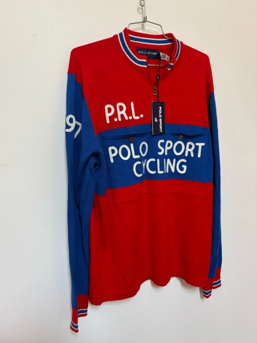 NWT Polo Ralph Lauren Polo Sport Washable Wool Cycling Sweater Size Large